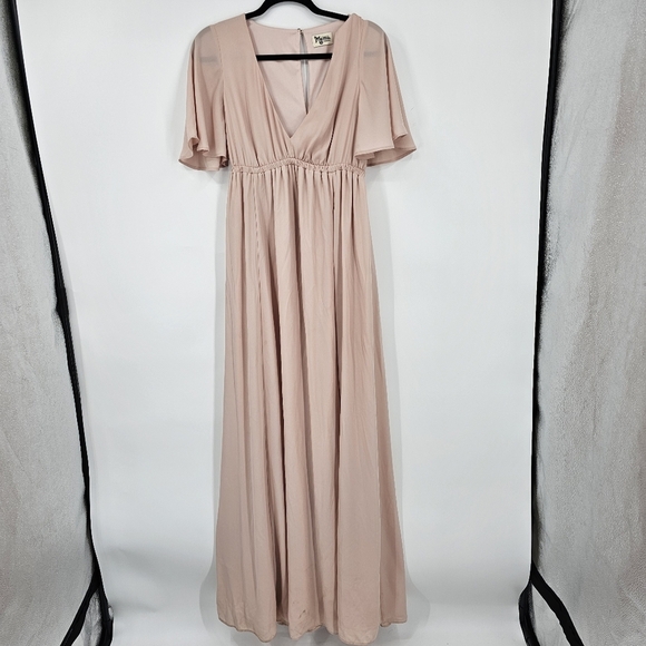 Show Me Your Mumu Dusty Blush Maxi Dress Size M Bridesmaid Boho Formal - Picture 1 of 9